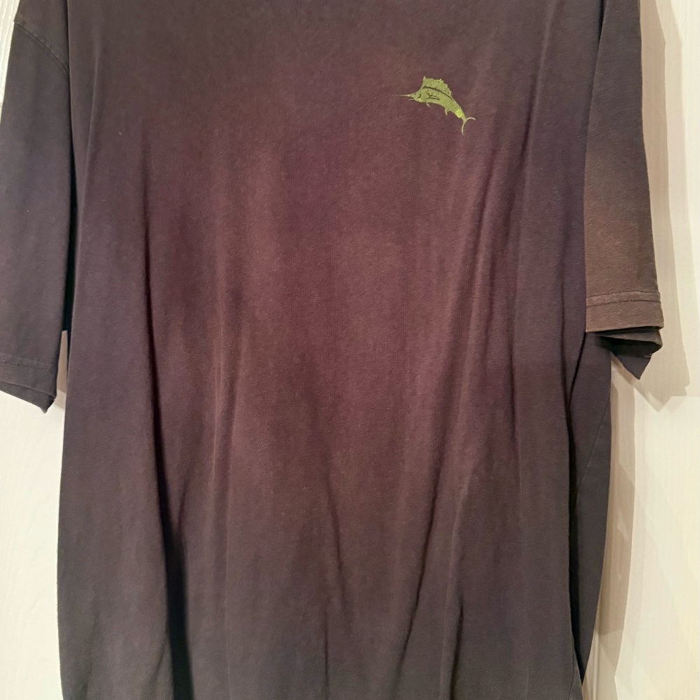 Tommy Bahama Black Tee with Green Logo